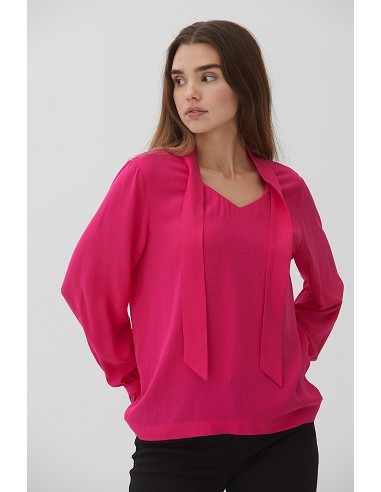 Blusa Detalle Lazada y Puños Fruncidos